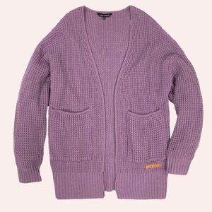 Simply Southern Plum Waffle Knit Cardigan Small EUC